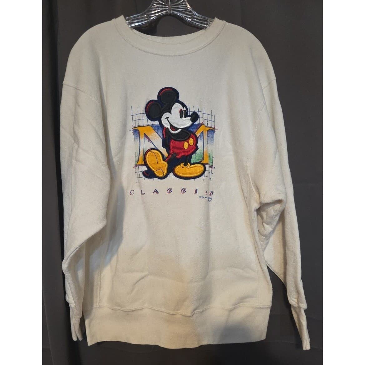Genus Disney Mickey Mouse Classics Vintage Cream Sweatshirt, Unisex XL, USA Made - Thumbnail 2