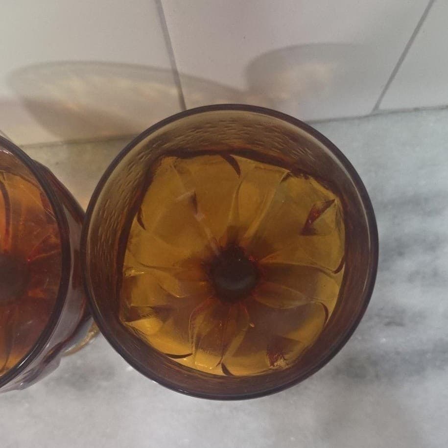 Tiffin Franciscan Cornsilk Amber Glass Sherbet Glasses, Set of 2, VTG Stemware - Thumbnail 7