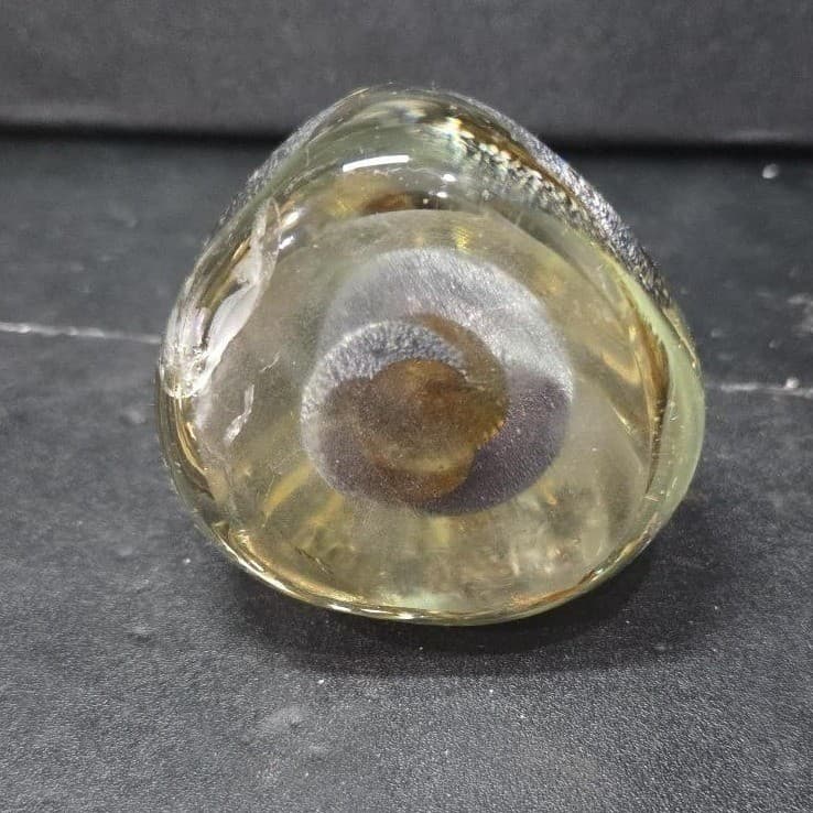 Teardrop Shaped Large Paperweight, Clear Glass Silver Swirls, Vintage Sculpture - Thumbnail 7