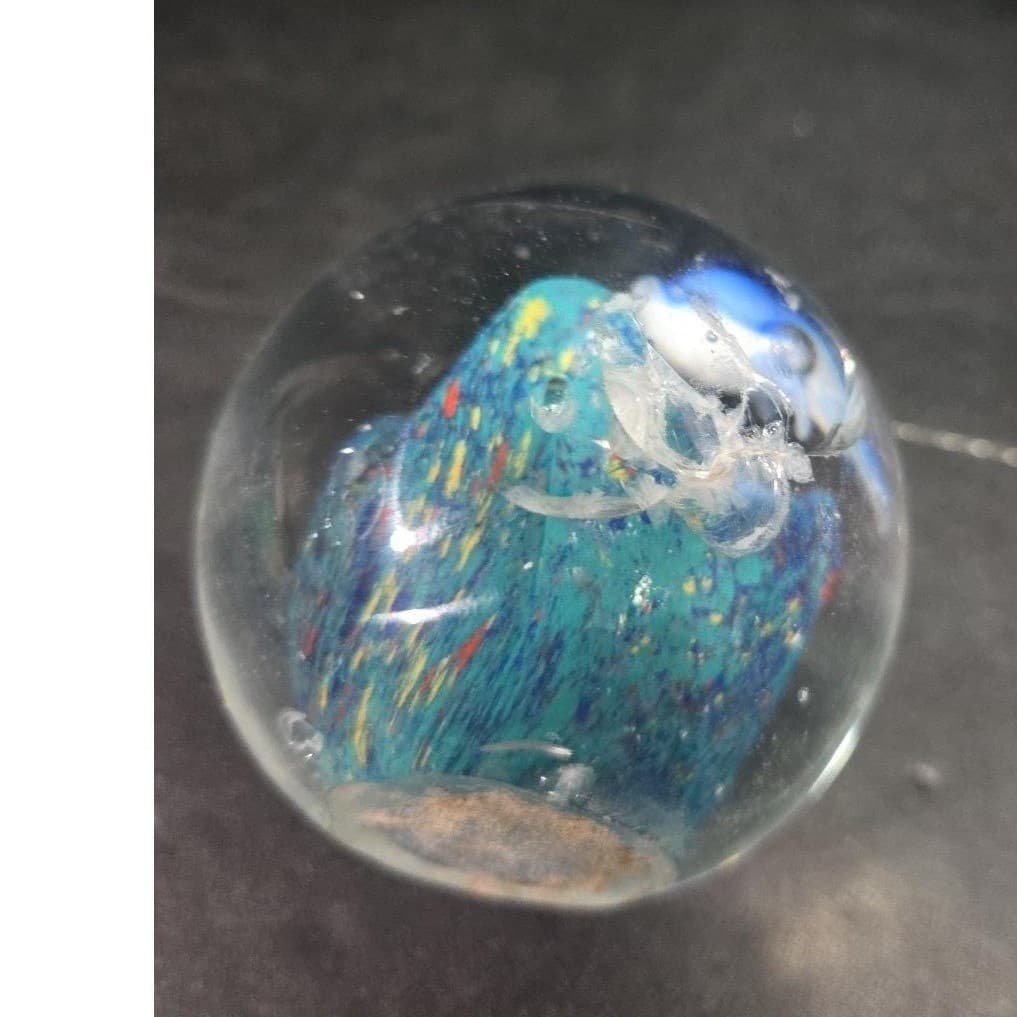 Murano Style Heavy Glass Paperweight, Nautical Seascape, Dolphin and Reef Design - Thumbnail 11