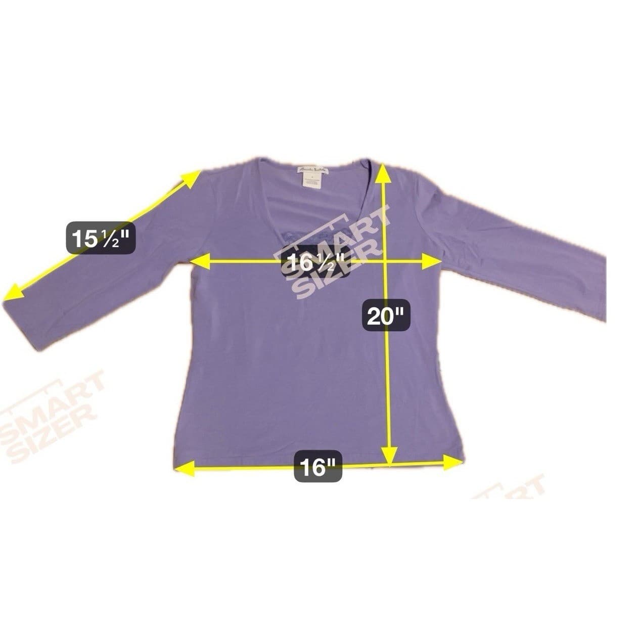 Alexandra Bartlett Purple Pima Cotton Lace V-Neck, Woman's Small Top, 3/4 Sleeve - Thumbnail 2