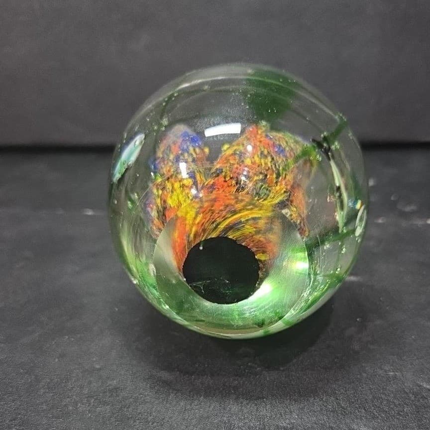 Nautical Oval Heavy Glass Paperweight, Fish And Coral Design, Controlled Bubbles - Thumbnail 7
