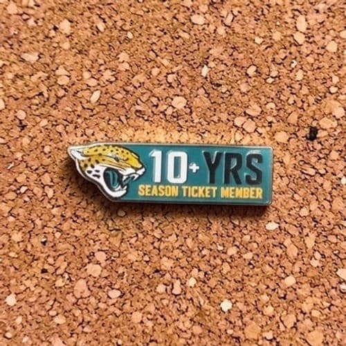 Jacksonville Jaguars Season Ticket Member 10-Year Anniversary Collectible Pin