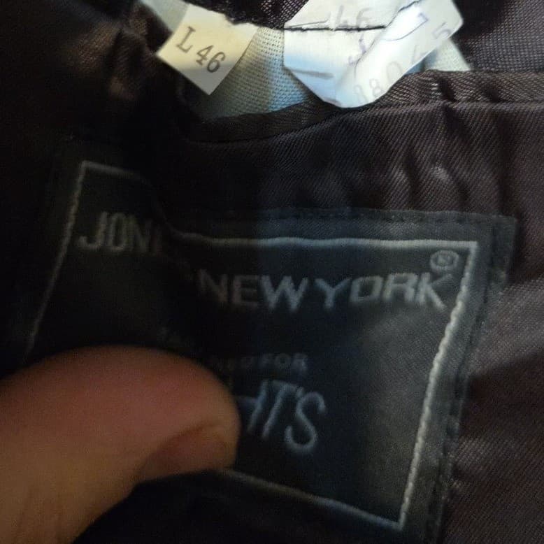 Jones New York Olive Green Double Breasted Wool Blend Blazer, Men's 46L Jacket - Thumbnail 10