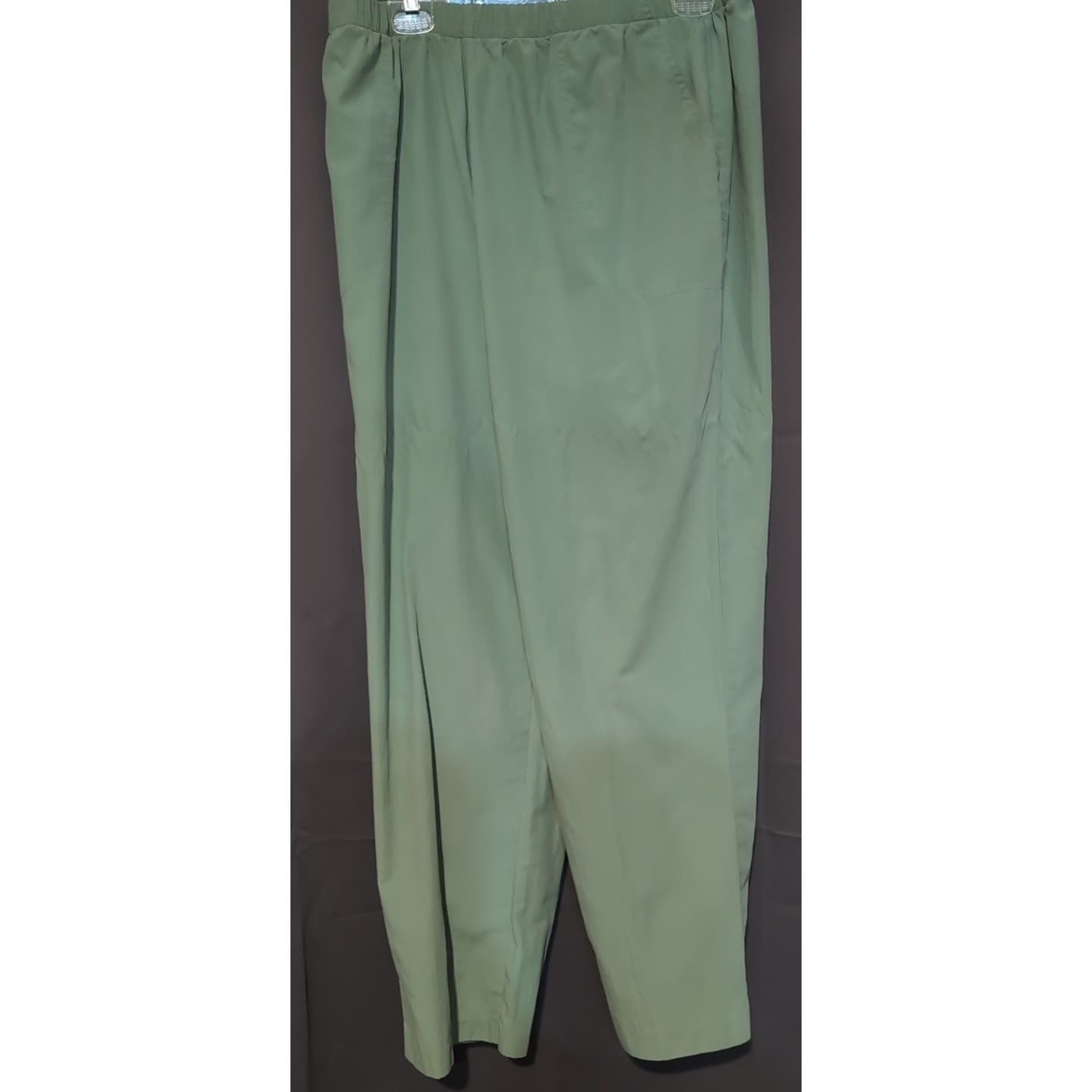Cricket Lane Vtg 2 Piece Set, Sage Green Pants & Floral Polo Top, Women's Large - Thumbnail 9