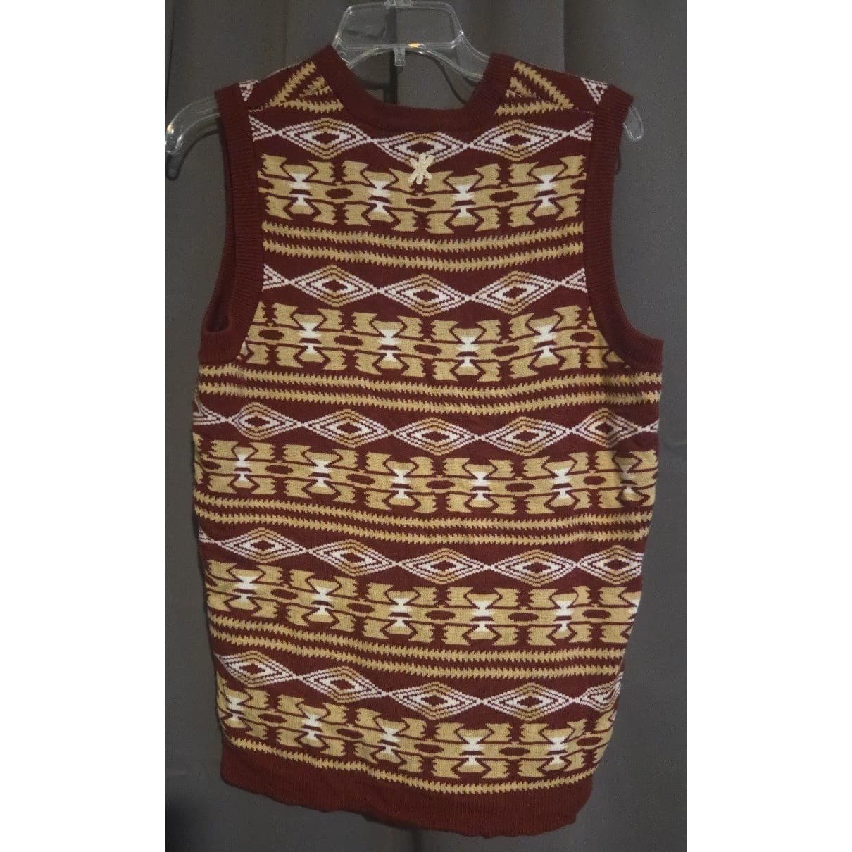 Florida State Seminoles FSU Knit Sweater Vest, Garnet Gold Tribal Pattern, Small - Thumbnail 4