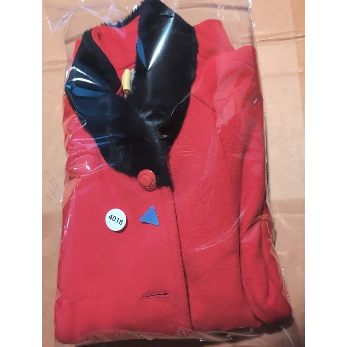 Leslie Fay Vintage Red Wool Coat Faux Fur Collar Cuffs, Woman's Medium, USA Made - Thumbnail 8
