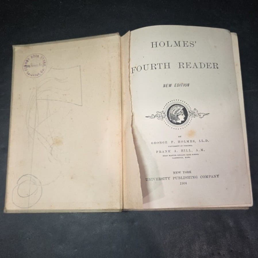 Holmes Fourth Reader Antique Hardcover, American Book Company New Edition 1904 - Thumbnail 3