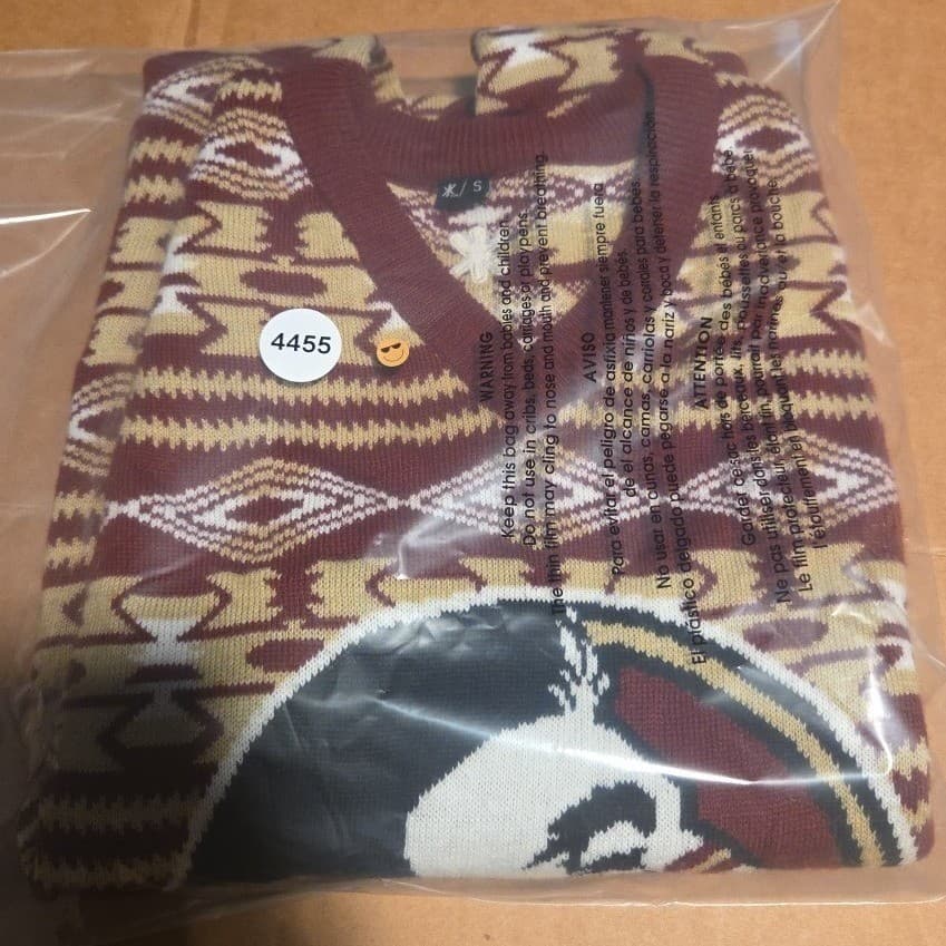 Florida State Seminoles FSU Knit Sweater Vest, Garnet Gold Tribal Pattern, Small - Thumbnail 7
