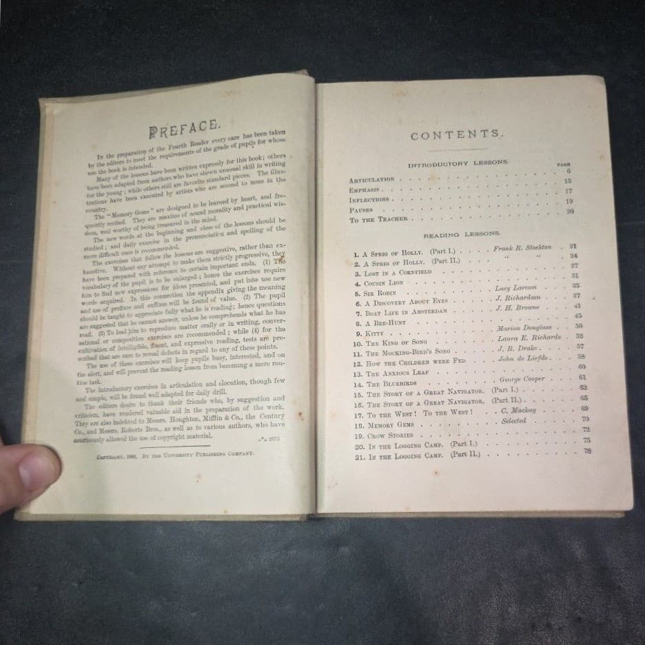 Holmes Fourth Reader Antique Hardcover, American Book Company New Edition 1904 - Thumbnail 4