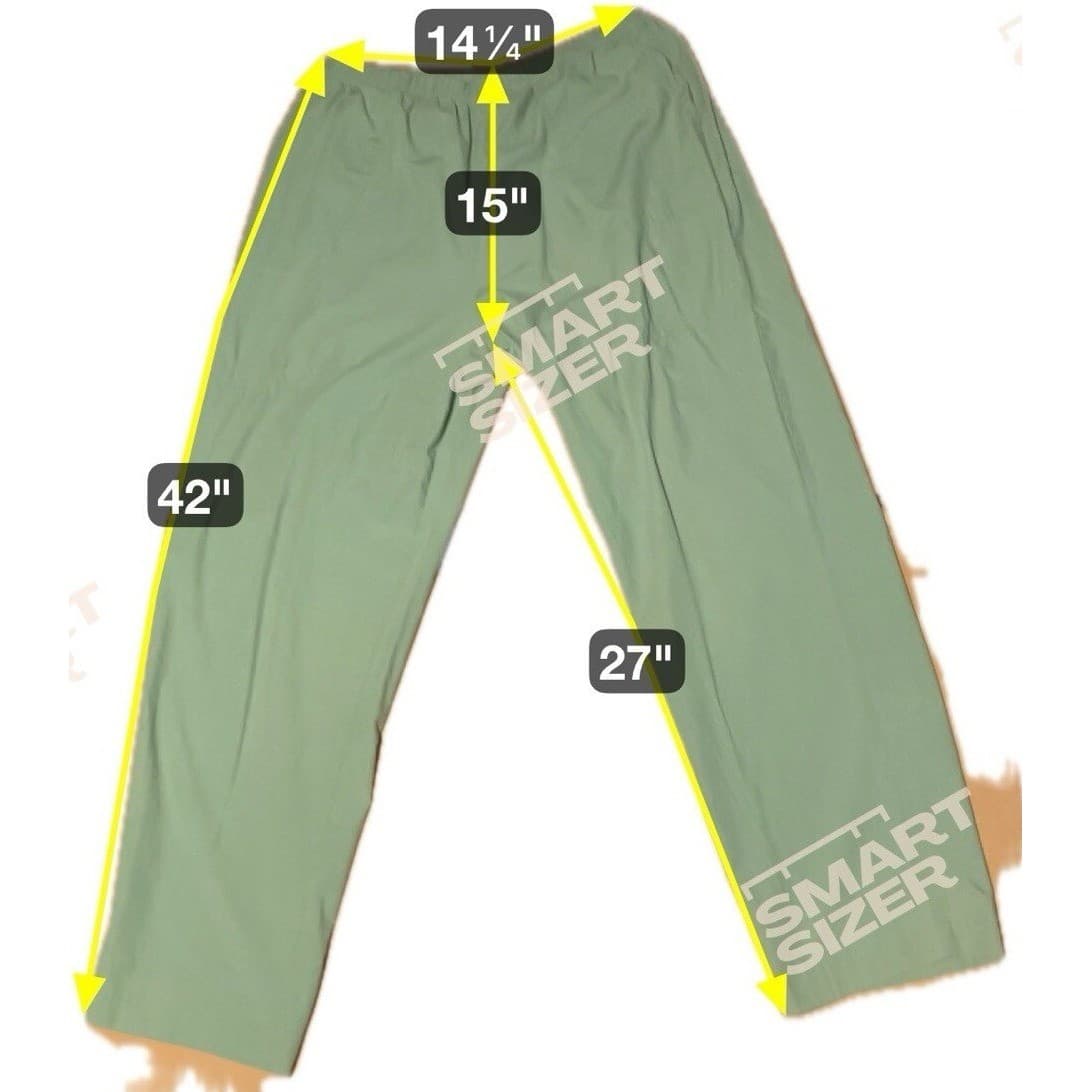 Cricket Lane Vtg 2 Piece Set, Sage Green Pants & Floral Polo Top, Women's Large - Thumbnail 3