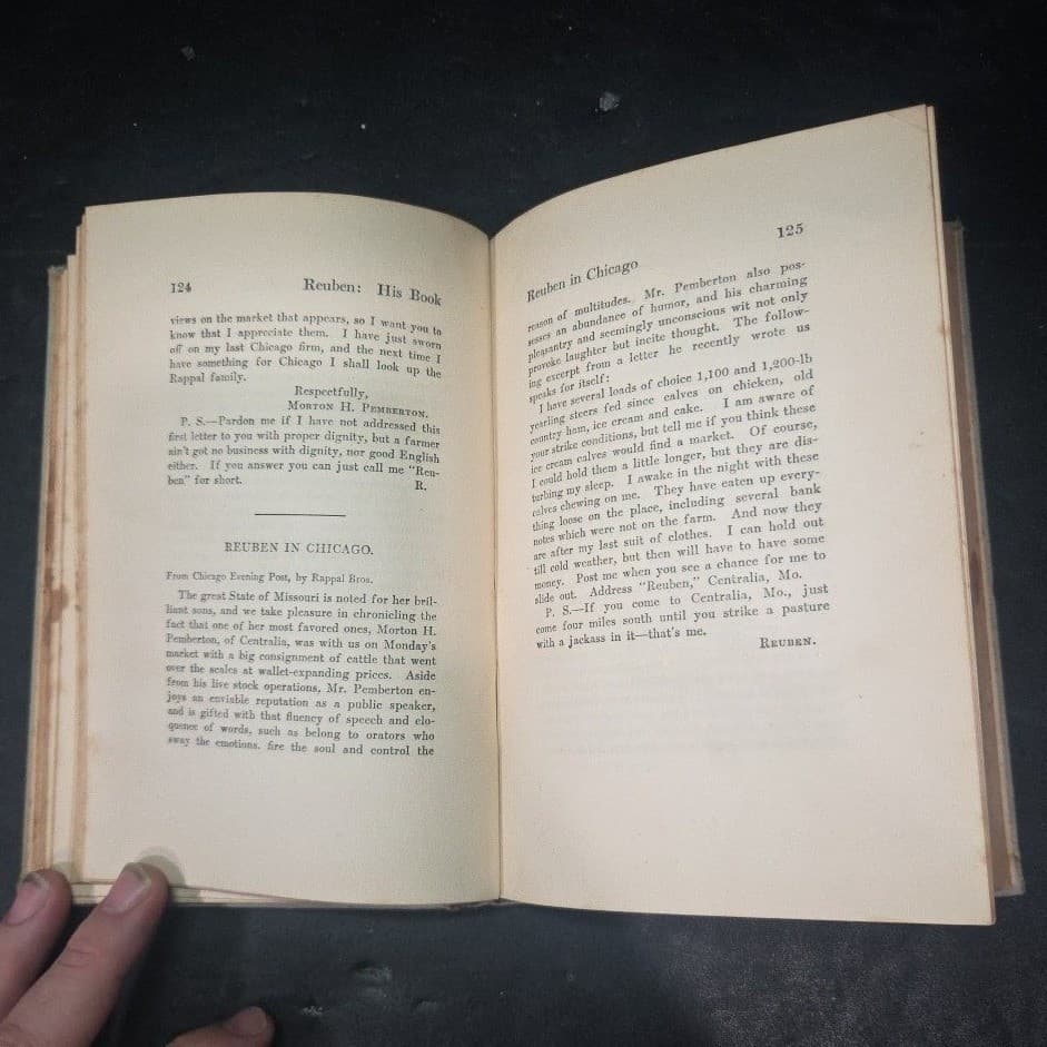 Reuben His Book 1905 Morton H Pemberton 1st Ed Missouri Farmer Travel Humor - Thumbnail 6
