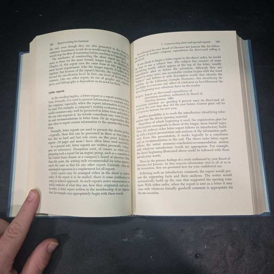 Report Writing for Business Raymond V Lesikar, 3rd Edition 1969, Blue Hardcover - Thumbnail 6