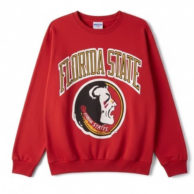 Florida State Seminoles Reversible Sweatshirt, Vintage Red All Over Print FSU