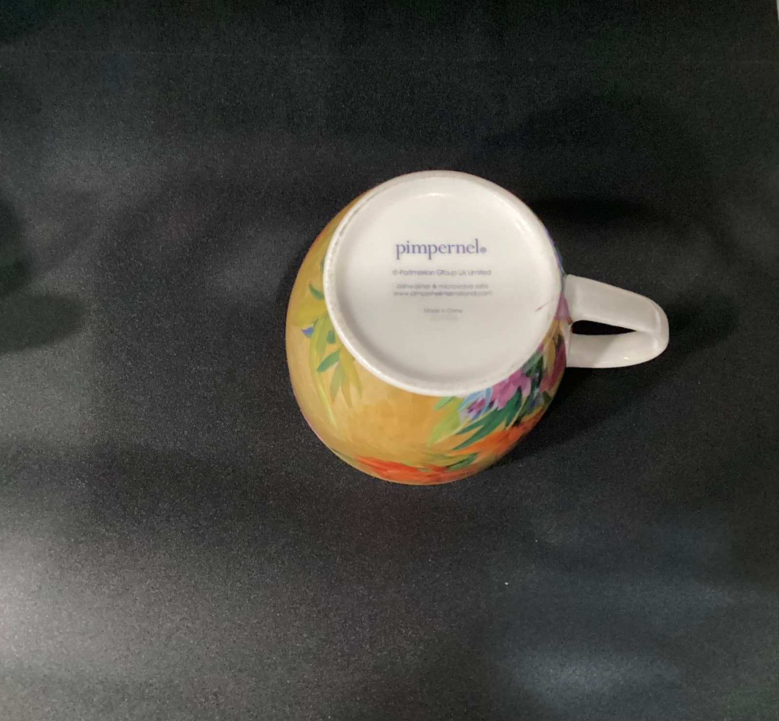 Pimpernel Floral Coffee Mug Cup Pink & Orange Blooms Botanical Garden Set of 4 - Thumbnail 4