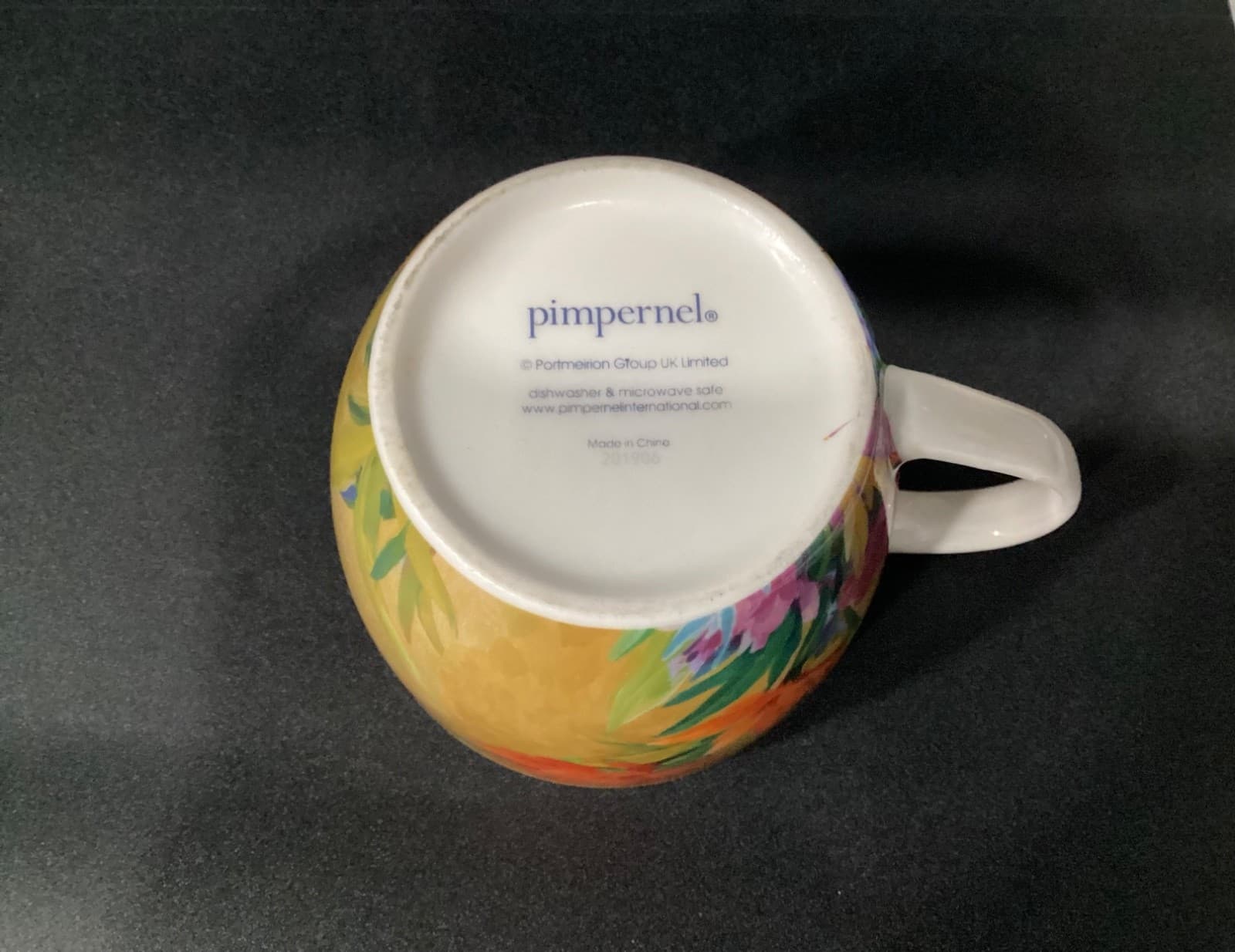 Pimpernel Floral Coffee Mug Cup Pink & Orange Blooms Botanical Garden Set of 4 - Thumbnail 5