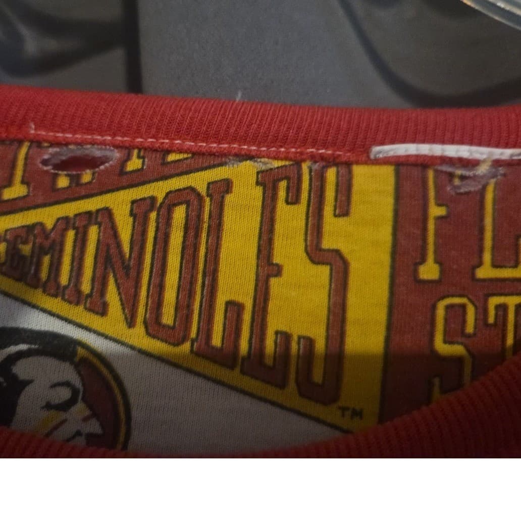 Florida State Seminoles Reversible Sweatshirt, Vintage Red All Over Print FSU - Thumbnail 8