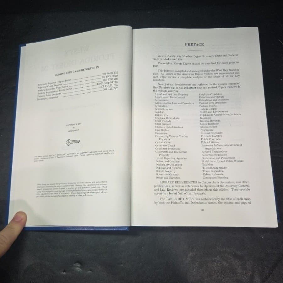 West's Florida Digest 2d Volume 2 Appeal and Error 836-1180 Hardcover Law Book - Thumbnail 5