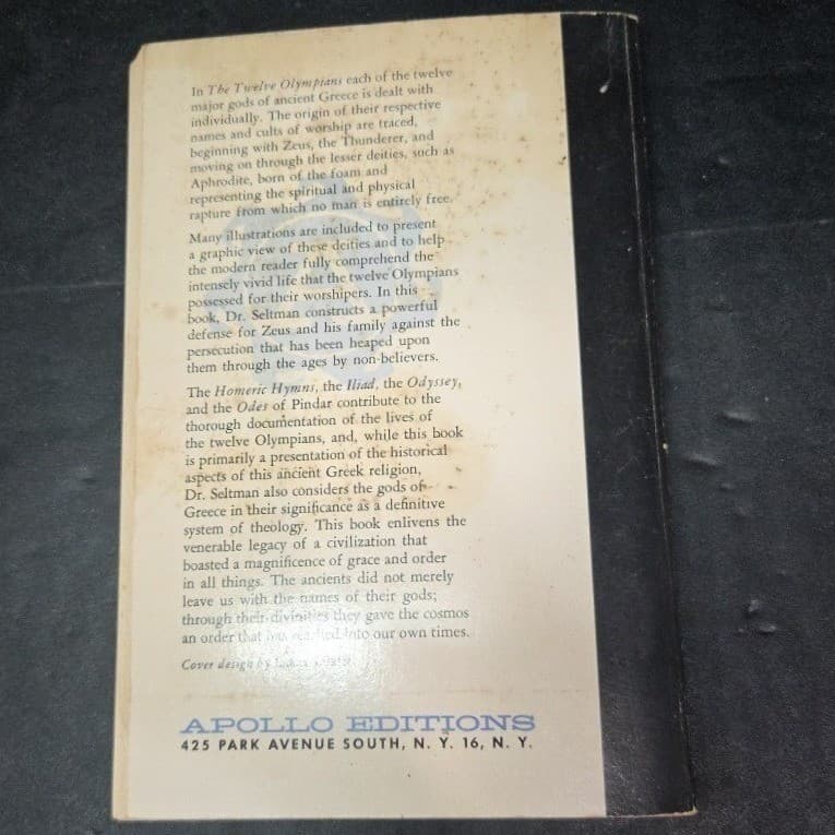 The Twelve Olympians Charles Seltman, Apollo Editions, Vintage Paperback 1962 - Thumbnail 7
