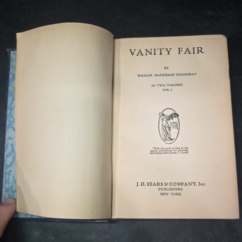 Vanity Fair Vol 1 William Makepeace Thackeray JH Sears Antique Blue Hardcover - Thumbnail 4