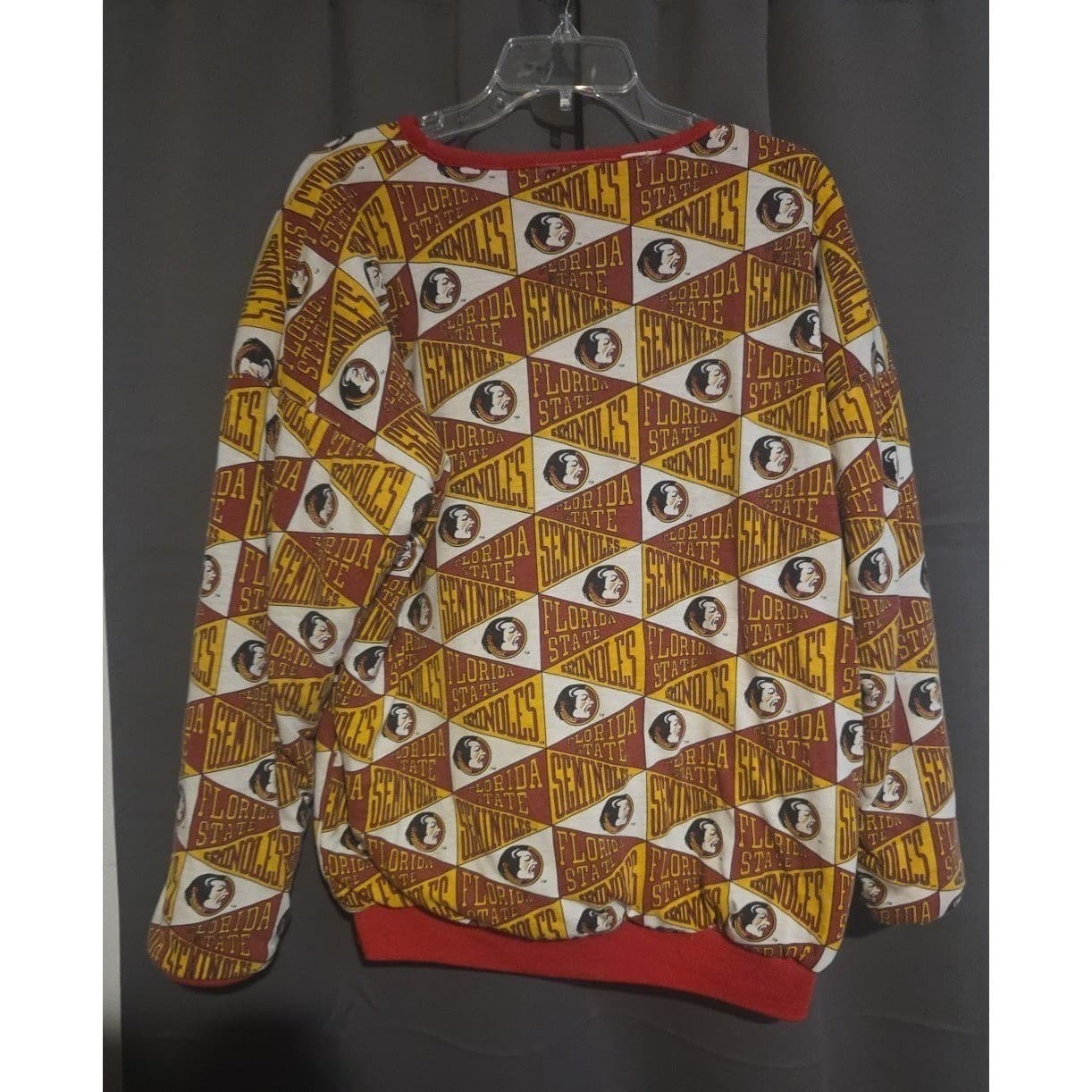 Florida State Seminoles Reversible Sweatshirt, Vintage Red All Over Print FSU - Thumbnail 4