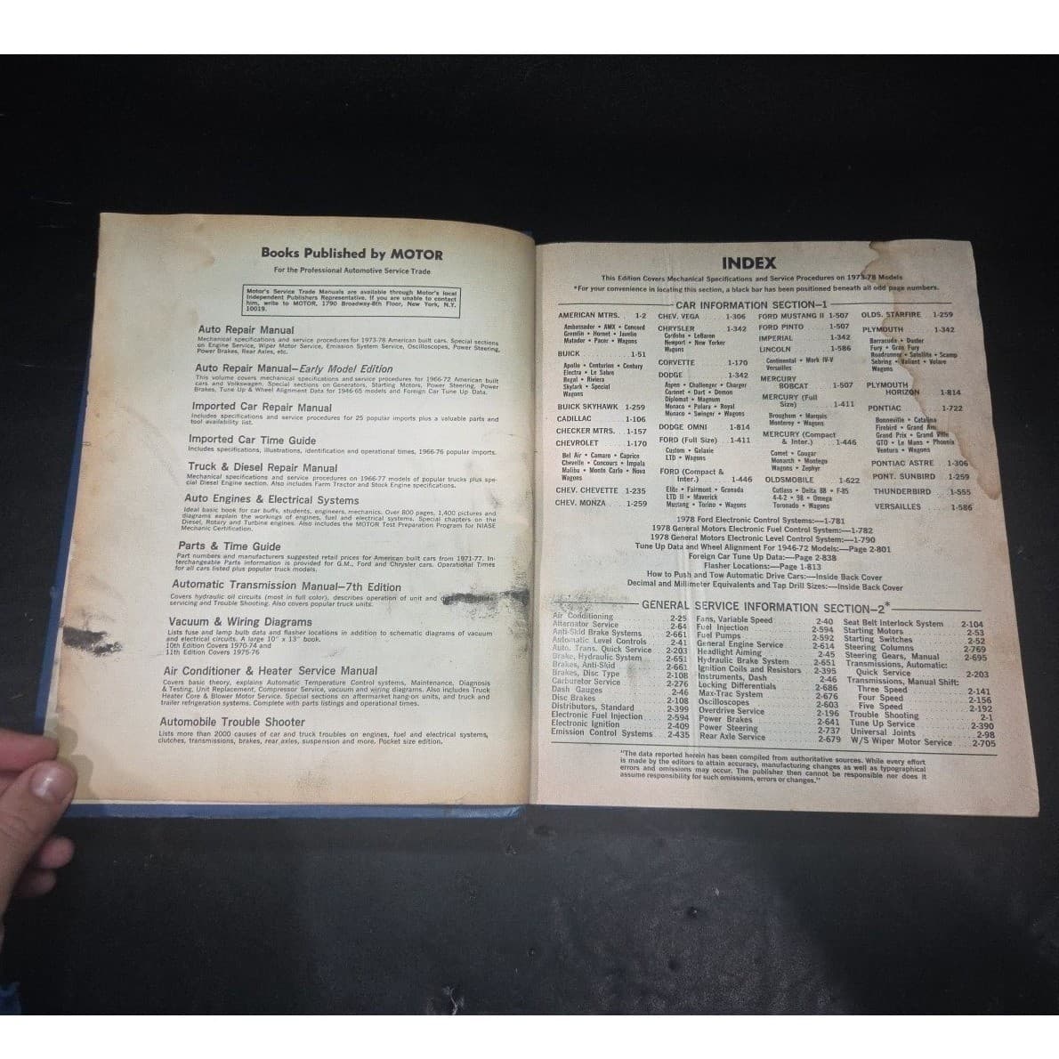 Motor Auto Repair Manual 1978, Professional Service Trade Ed, 41st Ed Hardcover - Thumbnail 4