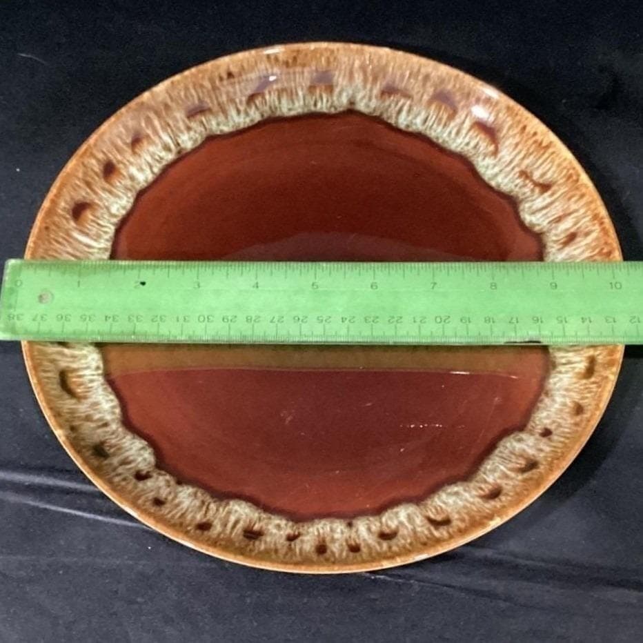 Canonsburg Brown Drip Dinner Plate, Vintage Stoneware, Mid-Century Dinnerware - Thumbnail 2
