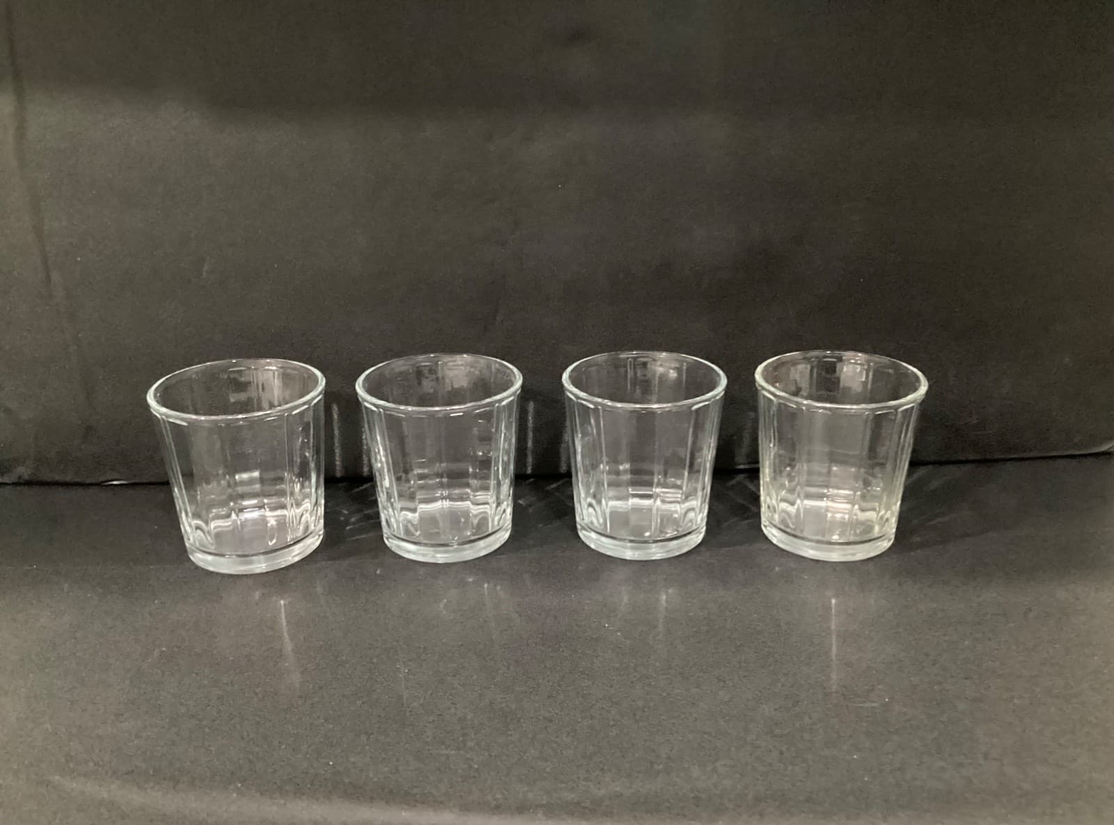 Libbey Short Paneled Clear Whiskey Glass Tumbler 4" Tall Set of 4 - Thumbnail 12