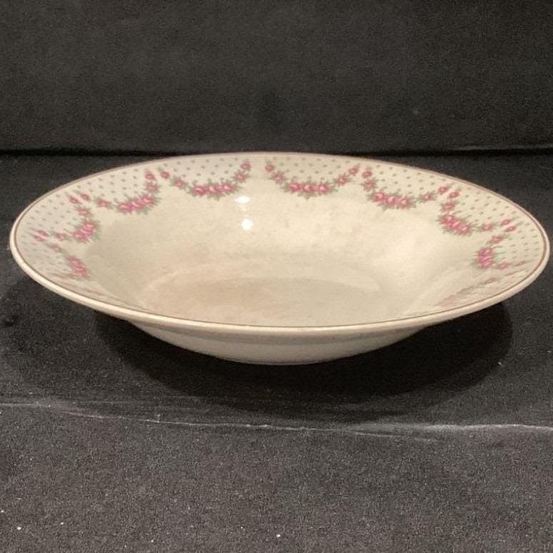 Crown Potteries Floral Serving Bowl, White Serveware, Replacement Tableware - Thumbnail 10