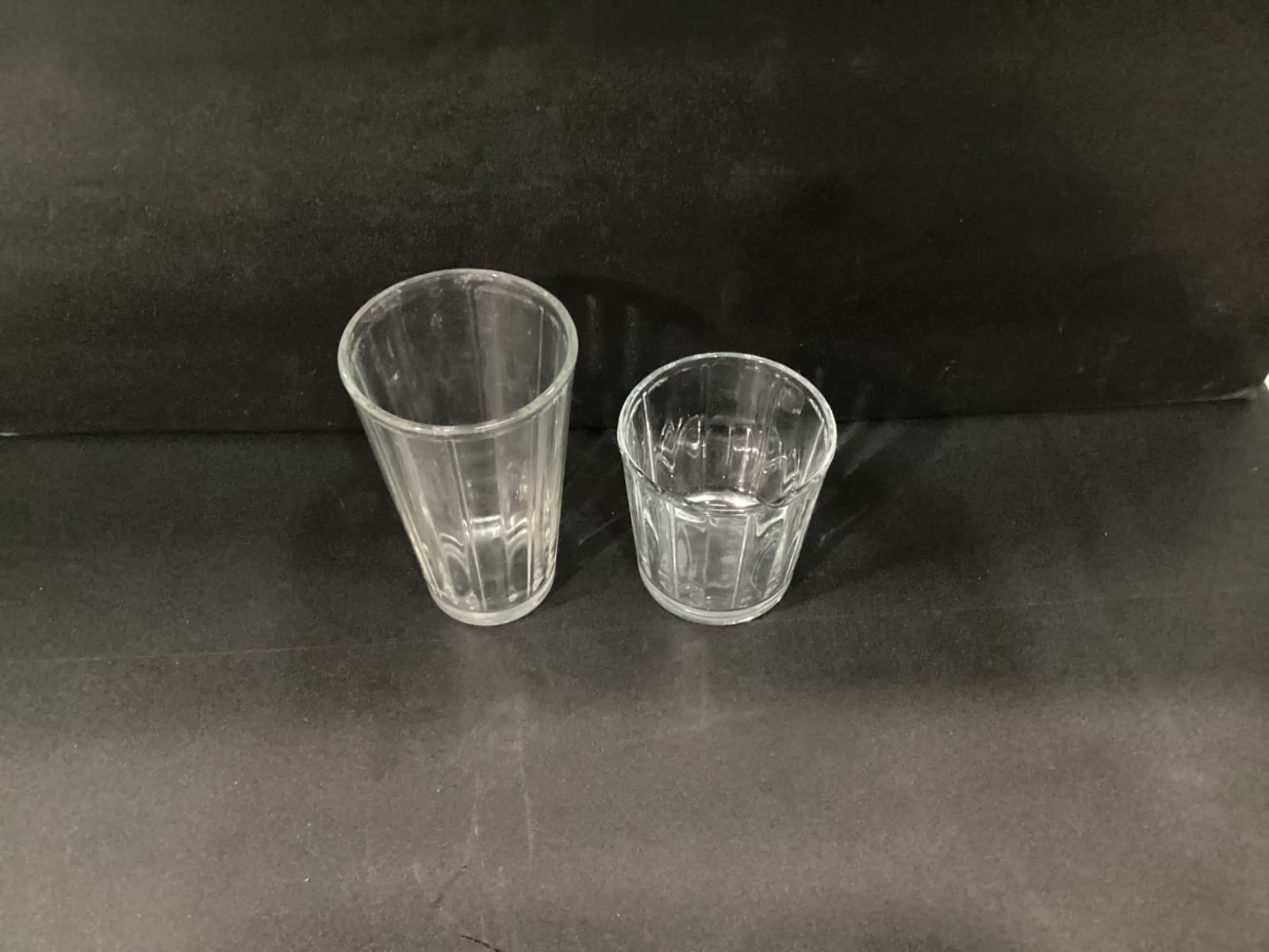 Libbey Short Tall Paneled Clear Glass Tumbler 4"/6” Tall Set of 2 - Thumbnail 2