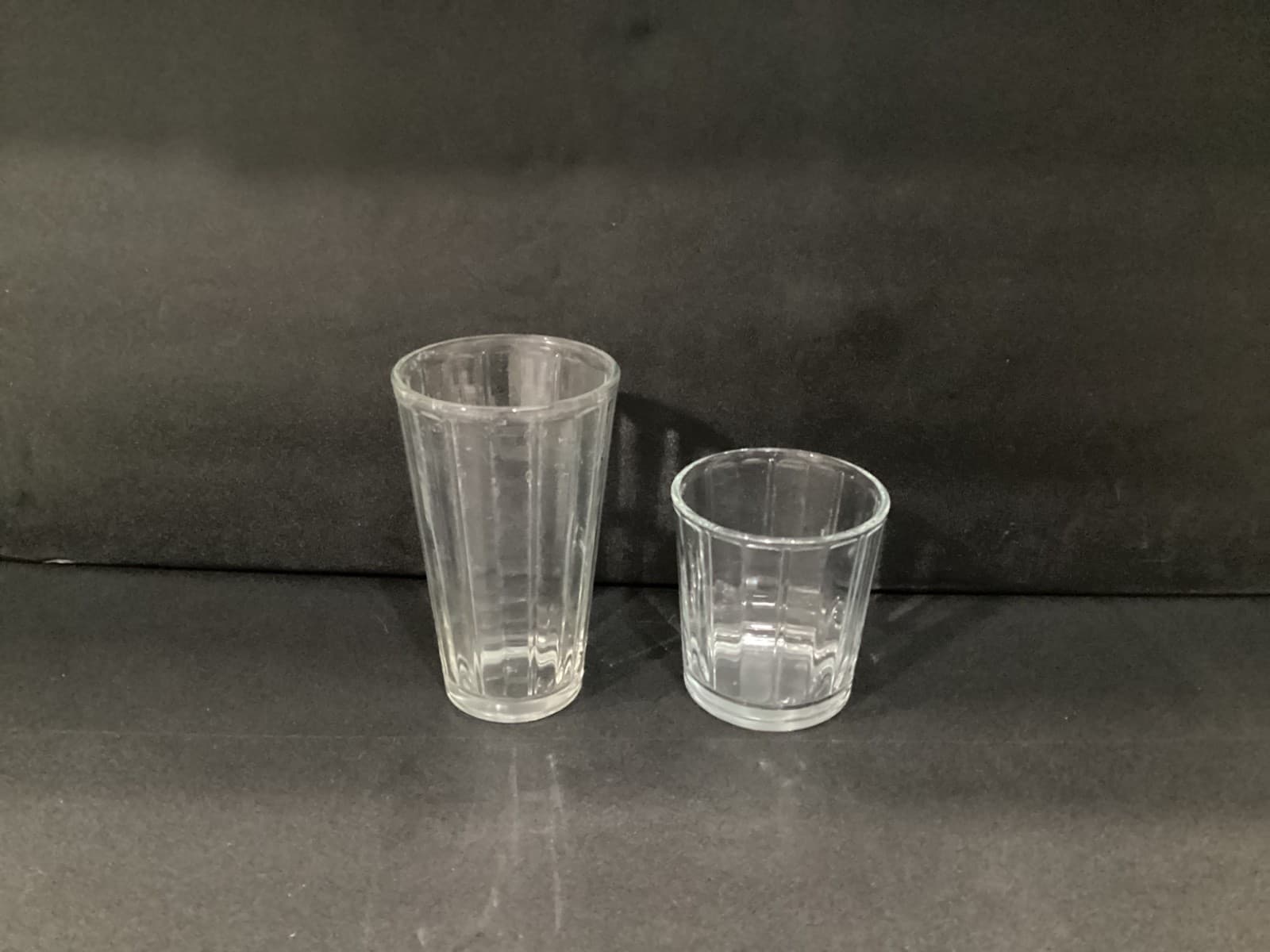 Libbey Short Tall Paneled Clear Glass Tumbler 4"/6” Tall Set of 2 - Thumbnail 8