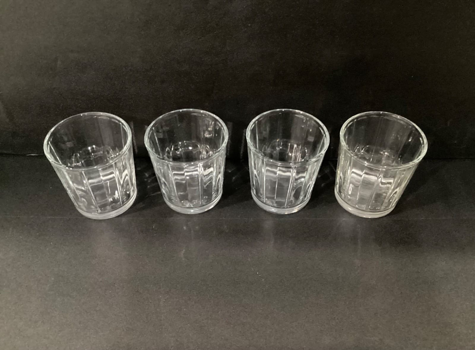 Libbey Short Paneled Clear Whiskey Glass Tumbler 4" Tall Set of 4 - Thumbnail 2