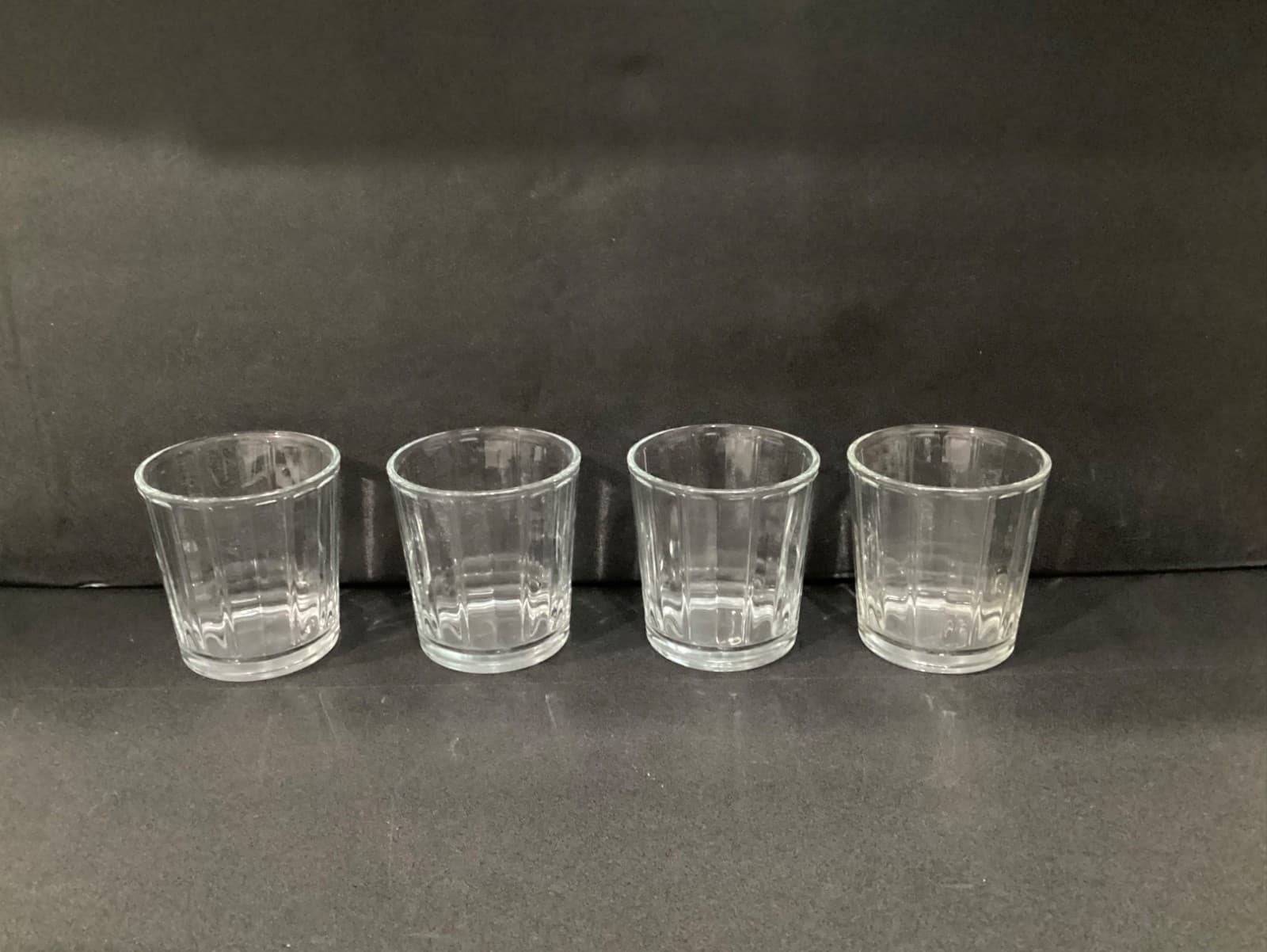 Libbey Short Paneled Clear Whiskey Glass Tumbler 4" Tall Set of 4 - Thumbnail 9