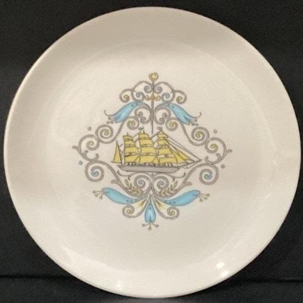 Canonsburg Voyager Stanhome Dinner Plate, Dura-Gloss USA, Nautical Ship Pattern - Thumbnail 5