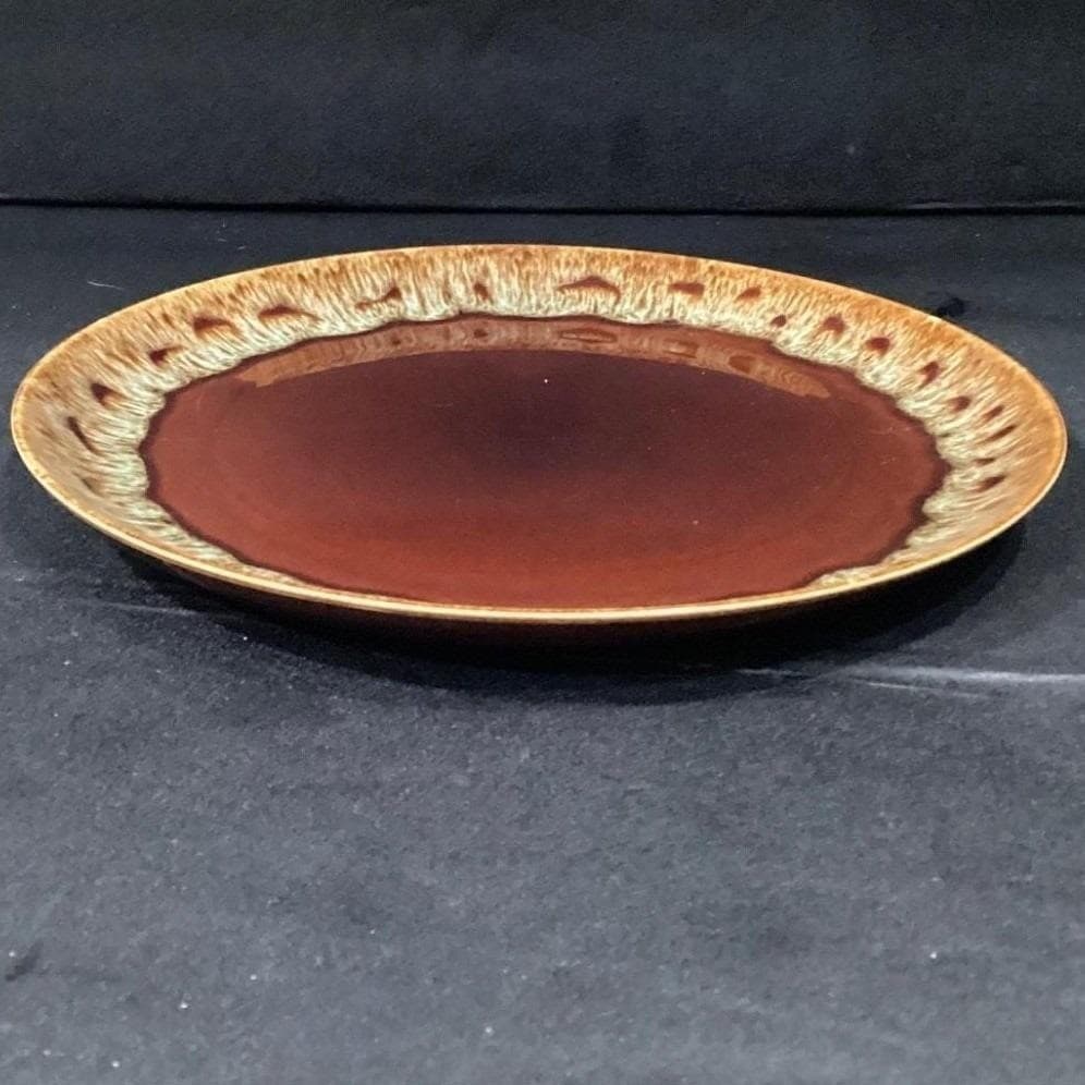 Canonsburg Brown Drip Dinner Plate, Vintage Stoneware, Mid-Century Dinnerware - Thumbnail 8