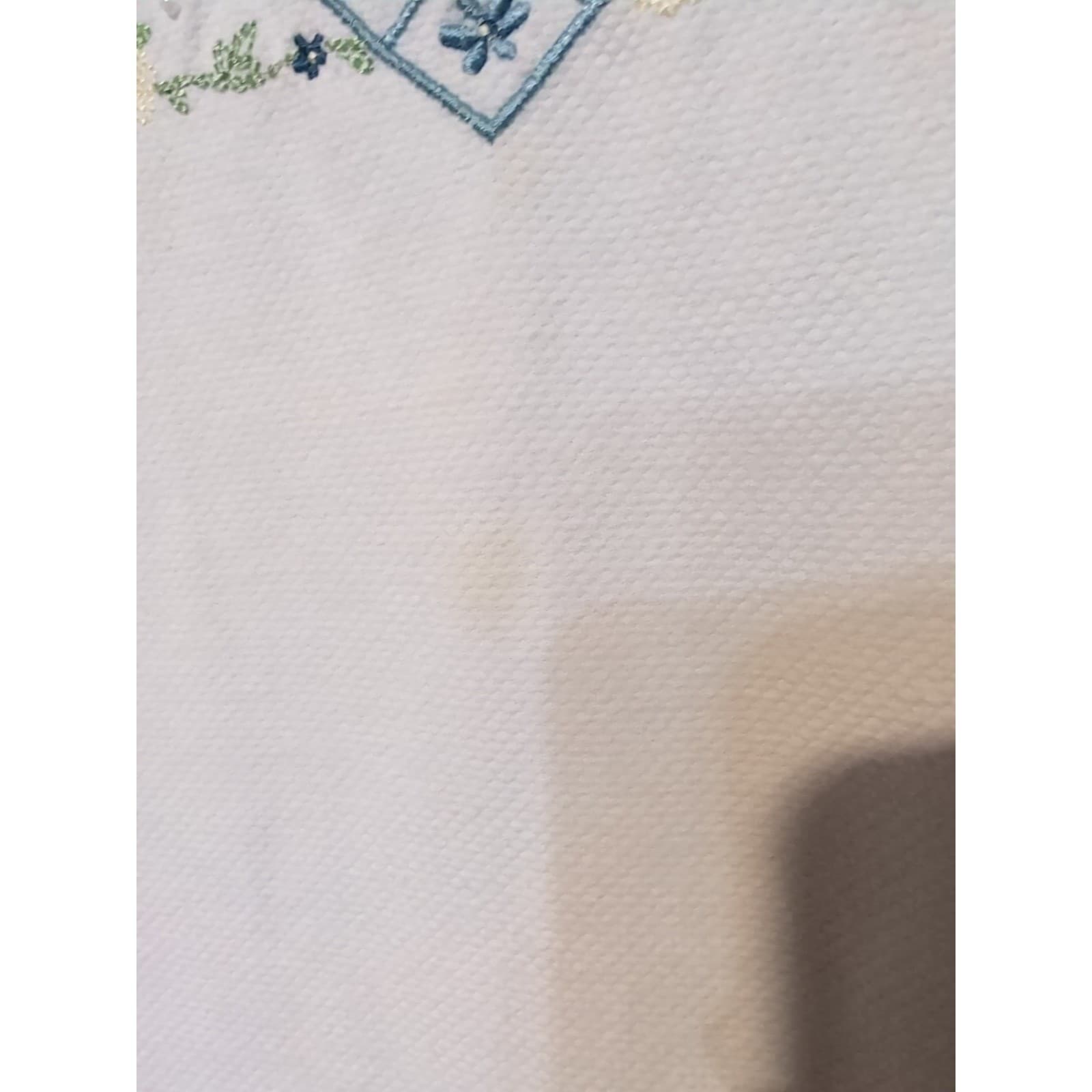 Koret White Square Neck Plaid Trim Embroidered Beaded Top, Women's Large 1631616 - Thumbnail 8
