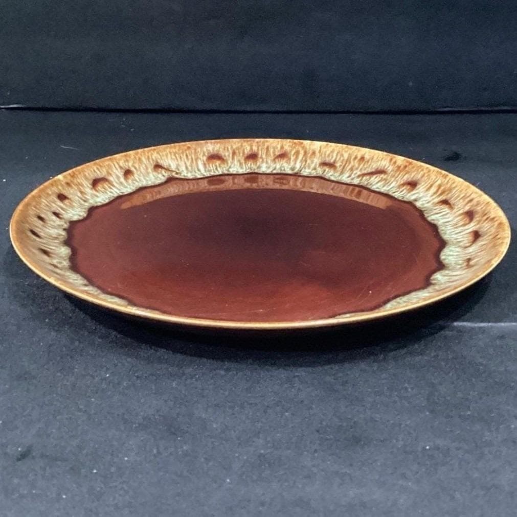 Canonsburg Brown Drip Dinner Plate, Vintage Stoneware, Mid-Century Dinnerware - Thumbnail 6