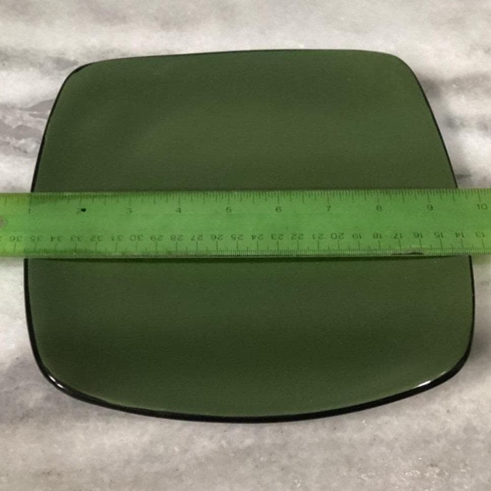 Corelle Hearthstone Bay Leaf Green Salad Plates, Set of 3, Square Stoneware - Thumbnail 2