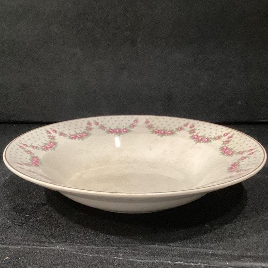Crown Potteries Floral Serving Bowl, White Serveware, Replacement Tableware - Thumbnail 8