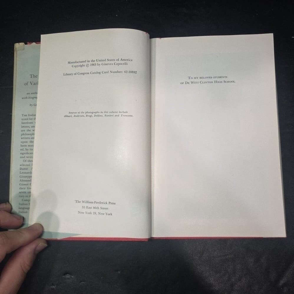 The Outlook on Life of Various Italian Writers Ginevra Capocelli 1963 Hardcover - Thumbnail 5