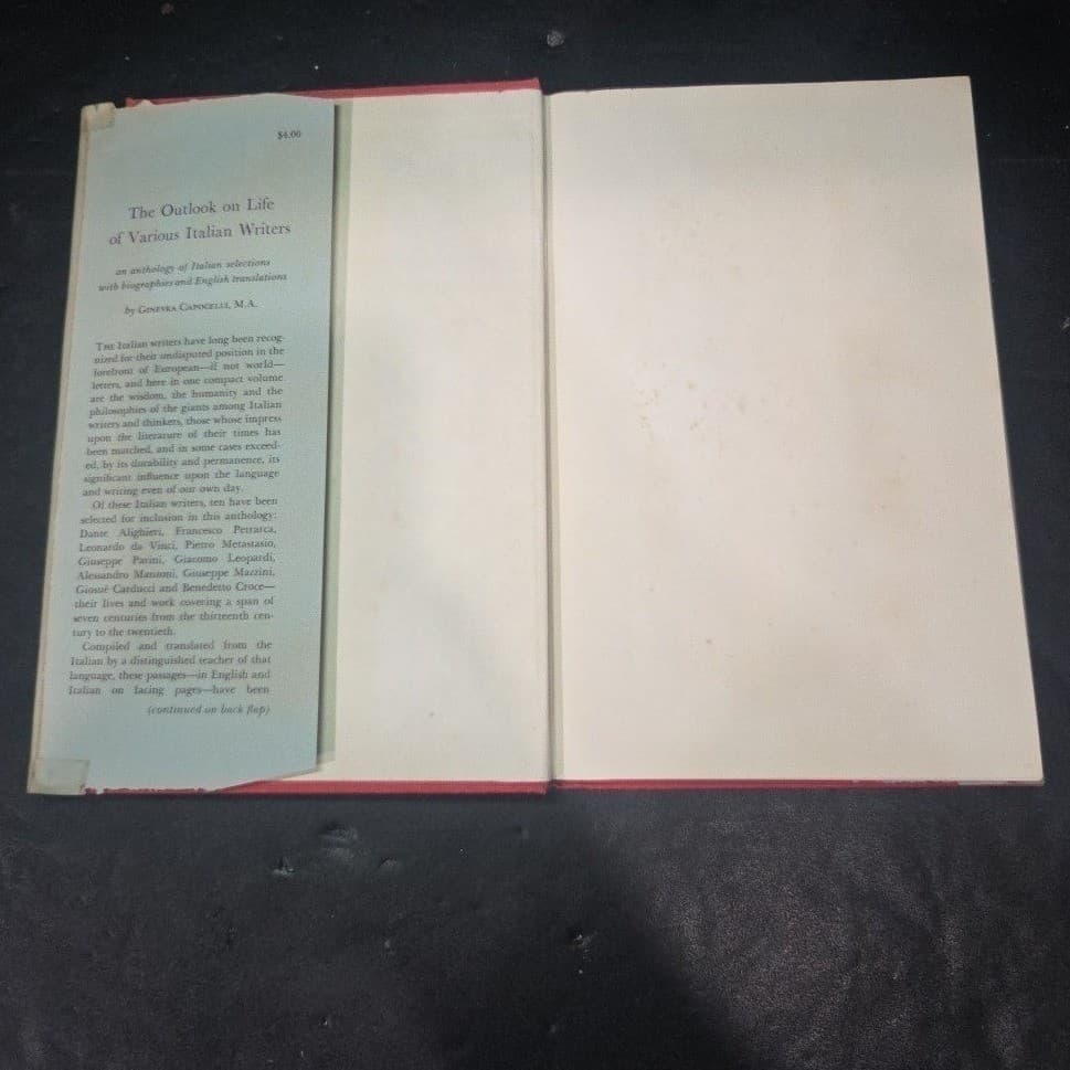 The Outlook on Life of Various Italian Writers Ginevra Capocelli 1963 Hardcover - Thumbnail 3