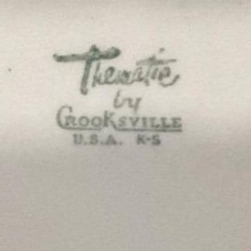 Crooksville China Decorative Plate, Colonial Couple Dancing, Gilded Rim, Vintage - Thumbnail 3
