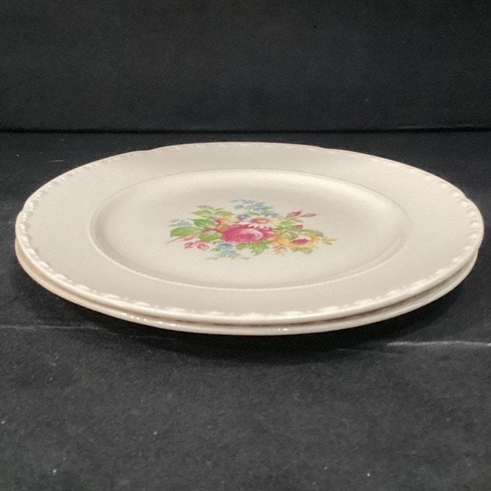 Crooksville China Floral Salad Plates, Set of 2, Vintage USA Ceramic Dinnerware - Thumbnail 11