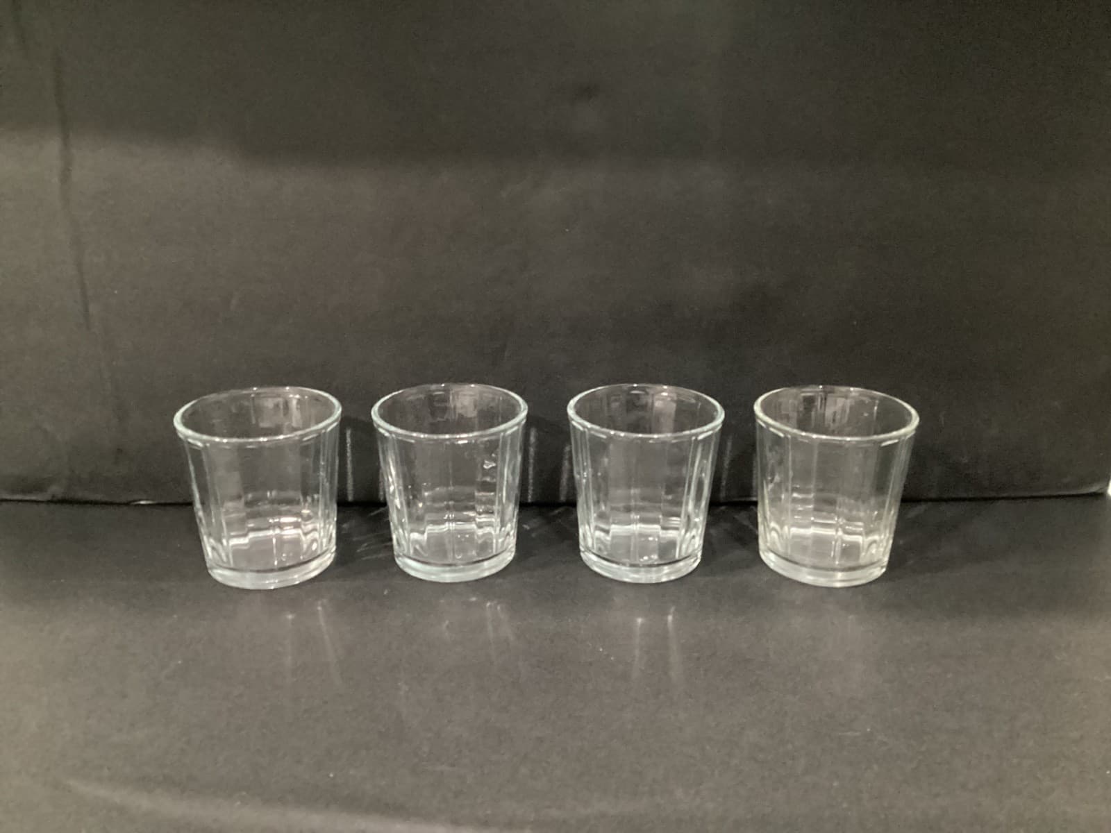 Libbey Short Paneled Clear Whiskey Glass Tumbler 4" Tall Set of 4 - Thumbnail 10