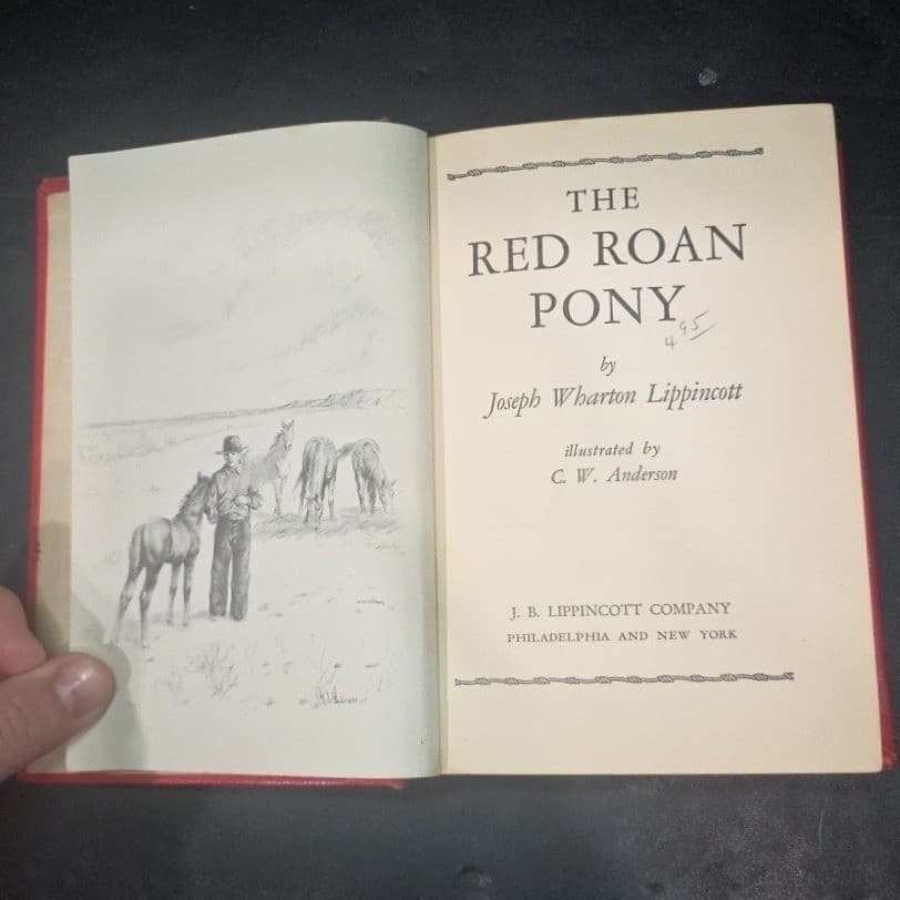 The Red Roan Pony Joseph Wharton Lippincott 1951 Hardcover CW Anderson Illus - Thumbnail 4