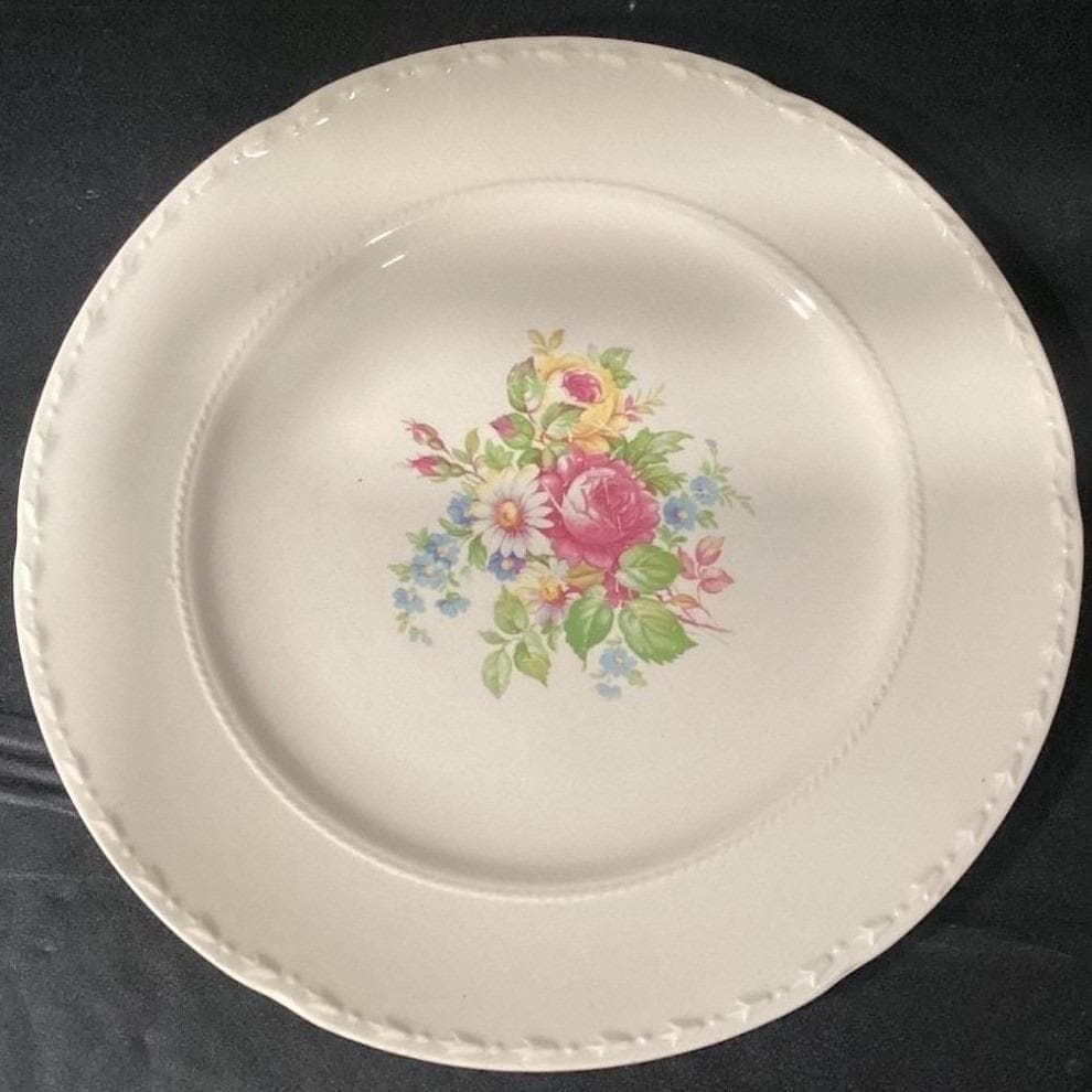 Crooksville China Floral Salad Plates, Set of 2, Vintage USA Ceramic Dinnerware - Thumbnail 5