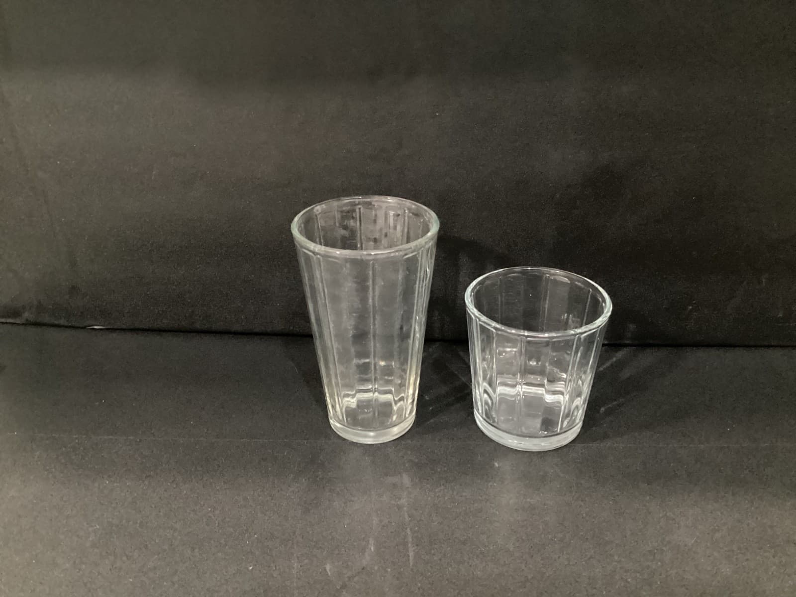Libbey Short Tall Paneled Clear Glass Tumbler 4"/6” Tall Set of 2 - Thumbnail 10