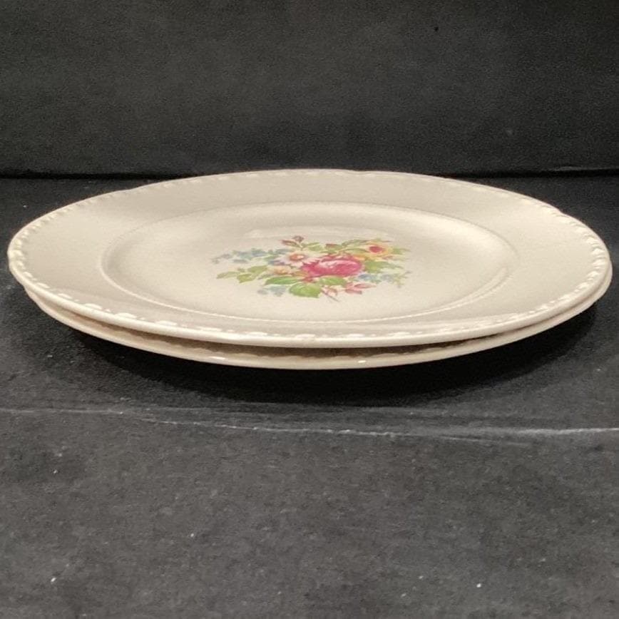 Crooksville China Floral Salad Plates, Set of 2, Vintage USA Ceramic Dinnerware - Thumbnail 8