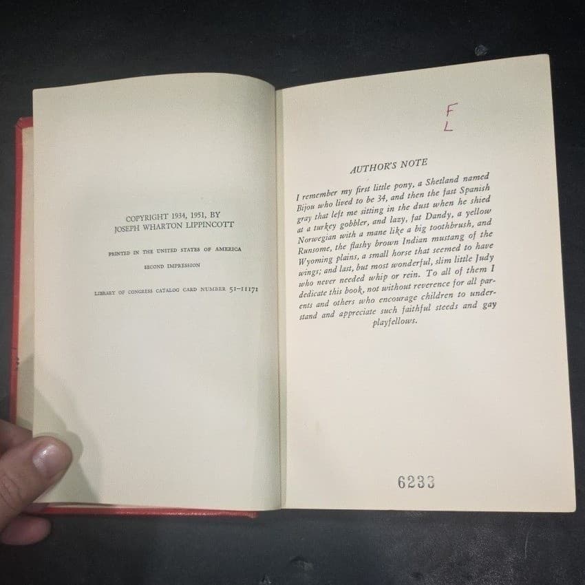 The Red Roan Pony Joseph Wharton Lippincott 1951 Hardcover CW Anderson Illus - Thumbnail 5
