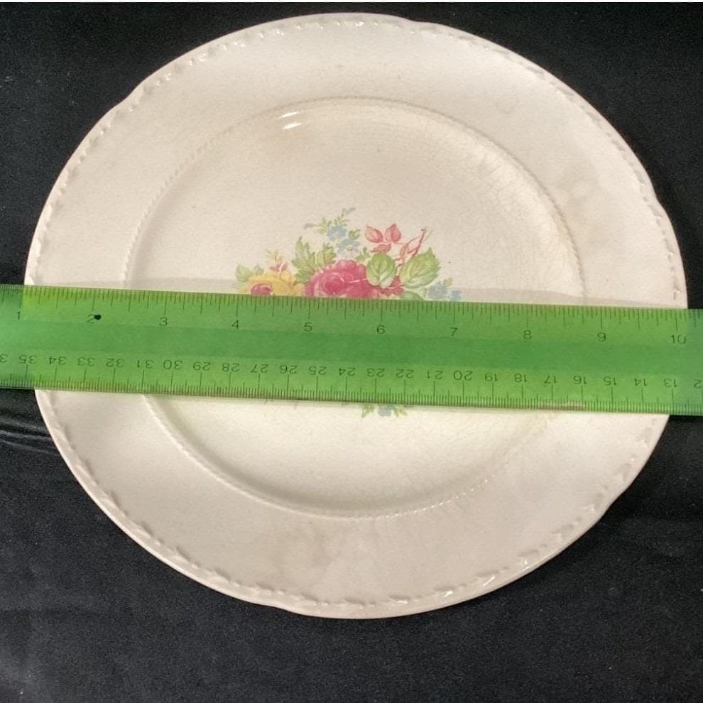 Crooksville China Floral Salad Plates, Set of 2, Vintage USA Ceramic Dinnerware - Thumbnail 2